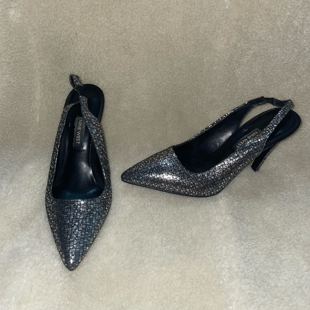 Nine West Metallic Slingback pumps